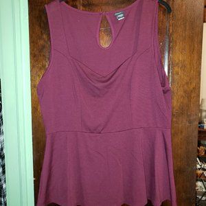 Torrid Peplum Burgundy Top